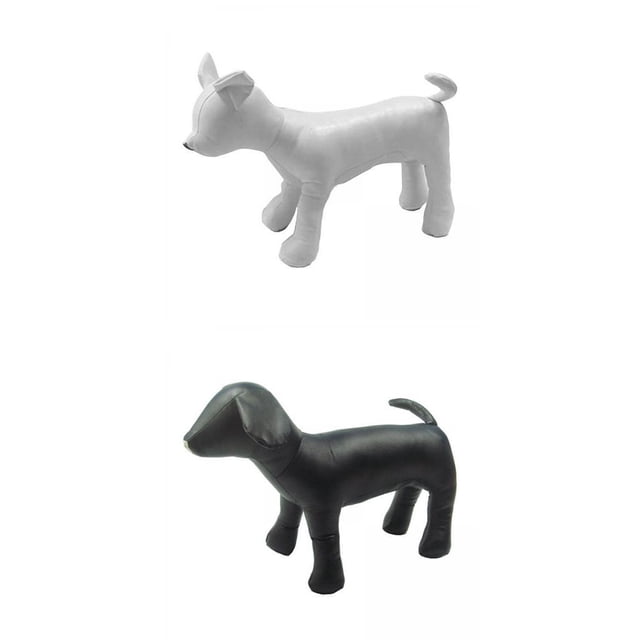 Maniquí de perro de 2 piezas, posición de pie de cuero PU para exhibir juguetes para perros Zulema Maniquí de perros