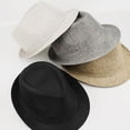 thumbnail image 2 of SPRING PARK Unisex Men Women's Vintage Solid Color Summer Beach Cap Sun Screen Linen Fedoras Outdoor Travel Dance Jazz Hats, 2 of 4