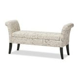 Baxton Studio Avignon Script-Patterned French Laundry Fabric Storage ...