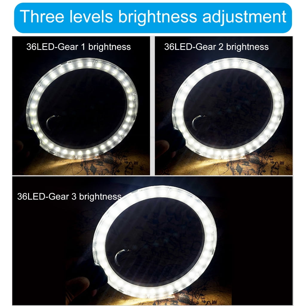 EXCIXING Neck Hanging Magnifier with Light Large Acrylic Lens Senior Friendly Magnifying Glass for Reading Sewing & Stitching