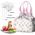 thumbnail image 4 of White Princess Castle Pattern Drawstring Lunch Bag Women - Drawstring Lunch Bag Insulated for Work Office - Stain-Resistant Large Lunchbags for Women with Multi-Pockets, 4 of 6