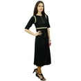 thumbnail image 5 of Phagun Women Black Rayon Kurti Lace Work Chic Kurta Zipper Front Slit Tunic - 4, 5 of 7