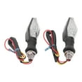 thumbnail image 2 of 2pcs 12V Motorcycle Turn Signal Light Double Sided Blue Yellow Led Indicators Black, 2 of 8