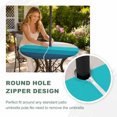 thumbnail image 5 of Round Outdoor Tablecloth with Umbrella Hole and Zipper, Blue Aqua Ombre Fitted Table Cover with Elastic Edge for 45-54 Inch, Modern Abstract Art Farmhouse Striped Waterproof Patio Tablecoths, 5 of 9