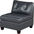 thumbnail image 6 of Leather Sectional Sofa, U-Shaped Convertible Modular Sofa Set with 2 Corner Wedges, 2 Armless Chairs and 2 Ottomans, Upholstered Couch with Wood Legs for Living Room Office, Black, 6 of 7