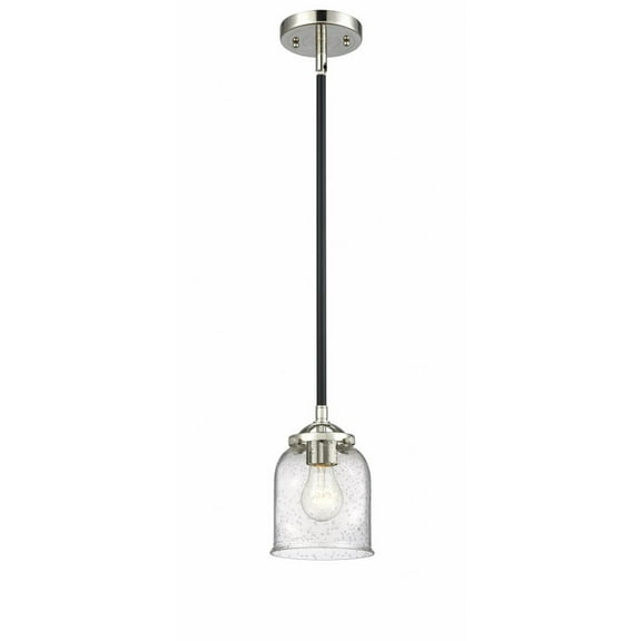 284-1S-BPN-G54-Innovations Lighting-Bell - 1 Light Stem Hung Mini Pendant In Industrial Style-7.38 Inches Tall and 5 Inches Wide-Black Polished Nickel