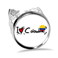 thumbnail image 1 of Anillo de compromiso ajustable Me encanta Colombia Unbranded ilustración corazón bandera amor, 1 of 3