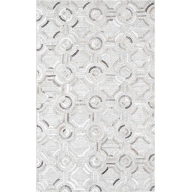 Pasargad Carpets PTX-3137 5 0 X 8 0 Cowhide And Hand-Loomed Sari Silk Area Rug - 5 x 8 ft.