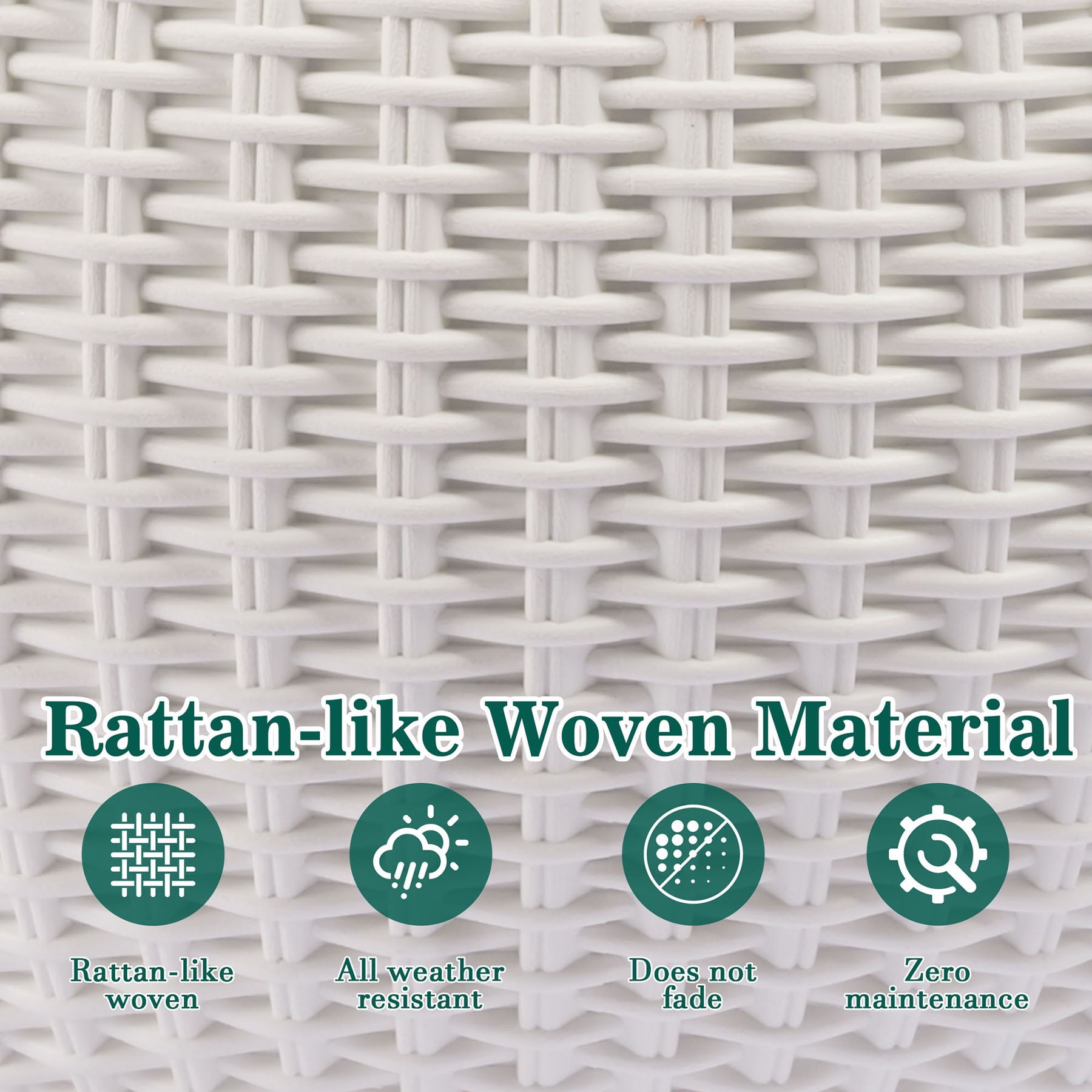 S-HOME Dual-Use Self-Watering Hanging Rattan Planters 13.4 Inch Large Size with Water Level Indicator, for Balcony Decor Indoor Use, White