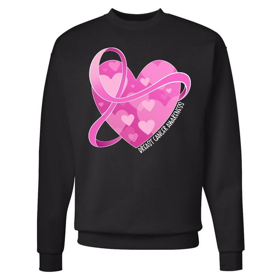 Inktastic Breast Cancer Awareness Pink Ribbon Around Heart Adult Sweatshirt