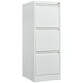 thumbnail image 2 of Lisonu 3-Drawer Vertical File Cabinet with Lock, Heavy-Duty Metal Filing Cabinet for Letter/Legal/A4 Size, Modern Narrow Office Storage Cabinet, White, 2 of 7