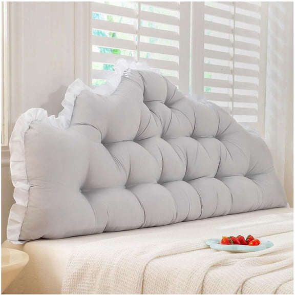 Headboard Pillow Twin XL, Wedge Backrest Cushion with Pocket for Dorm Bed