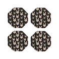 thumbnail image 1 of Vsdgher Flowe Rooster Print Leather Coasters for Drinks, Durable Drink Coasters 4 Set for Tabletop Protection, Luxurious Home Décor and Housewarming Gift-Octagon, 1 of 6
