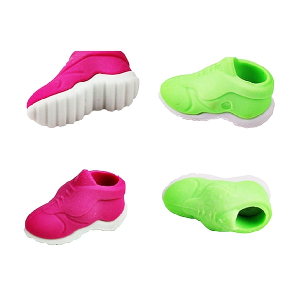 KAKOWELY 4 gomas de borrar con forma de zapatos de fútbol de dibujos animados, papelería creativa, regalo, material escolar, recompensas para el aula para niños y estudiantes.