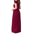 thumbnail image 2 of EIMELI Femmes Robe Décontractée Femmes O Cou Poches Décontractées Robe de Sol Manches Courtes Robe de Soirée en Vrac Vêtements Femmes L Beige, 2 of 7
