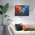thumbnail image 2 of Gukieu Red And Blue Fire Lion Print Horizontal Canvas Decorative Painting 12x16 Inch Shrinkage Resistant Frame Hanging Home Wall Art Decor, 2 of 6
