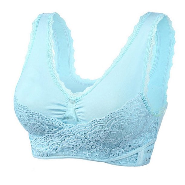 Sujetador push-up ajustable con borde de encaje y hebilla lateral cruzada frontal sin aro de acero, ropa interior para correr y yoga