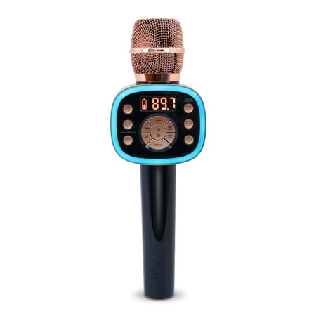 Singing Machine Bluetooth Carpool Karaoke Microphone 2.0, Stand Alone Mic, CPK565RD, Rose Gold