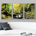 thumbnail image 3 of wall26 Framed Canvas Print Wall Art Set Sunlight Springtime Forest River Rapids Nature Wilderness Photography Realism Rustic Landscape Colorful for Living Room, Bedroom, Office - 24"x36"x3, 3 of 5