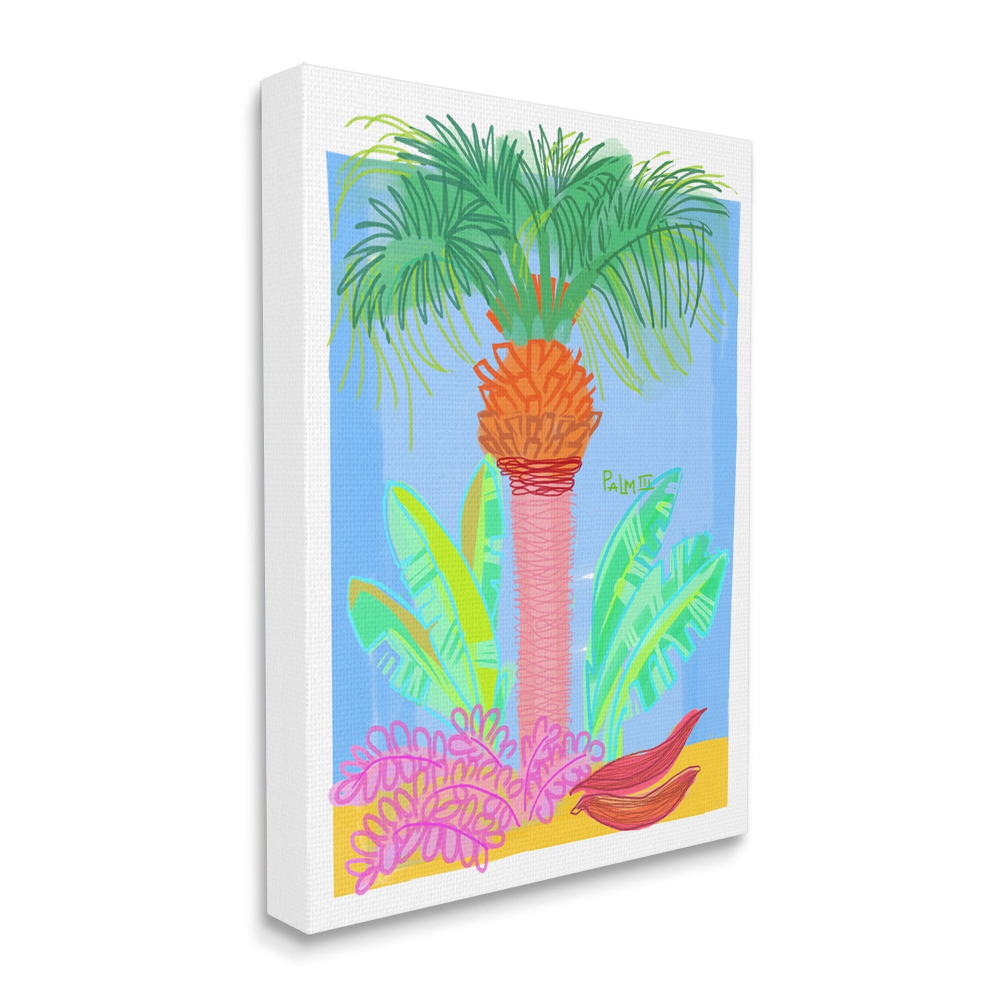 Stupell Industries Tropical Palm Tree Botanicals Summer Beach Day Graphic Art Gallery Wrapped Canvas Print Wall Art, Design by unknown