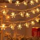 thumbnail image 1 of Guirnalda de luces LED con forma de copo de nieve para árbol de Navidad, decoración navideña para el hogar, colgante de luz de hadas, 2023, 1 of 4
