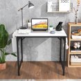 thumbnail image 3 of Costway 32" Computer Desk Small with Charging Station Storage Bag & Headphone Hook, 3 of 10