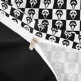 thumbnail image 5 of Homewish Ghost Face Checkered Twin Duvet Cover, Halloween Spooky Grid Twin Bedding, Black White, Black Reversible 2 Pieces, 1 Duvet Cover and 1 Pillowcase, 5 of 7