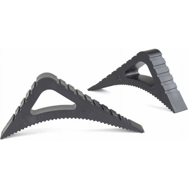 Blockystar Tope de ventana para interior y exterior - Juego de 2 en negro - Bloqueador de puerta abierta - Tope de puerta de goma Stoppy - Bloque de ventana abierta - Tope de puerta de plástico