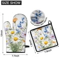 thumbnail image 6 of Pioneer Flower Kitchen Oven Mitt and Pot Holder Sets 4 Pcs for Baking, Cooking and Grilling, Heat Resistant Up To 392 °F, 6 of 7