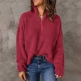 thumbnail image 2 of Cathalem Chandails à Manches Longues pour Femmes Chemise Décontractée à Manches Longues Pull-Over Surdimensionné, Rouge TTG, 2 of 5