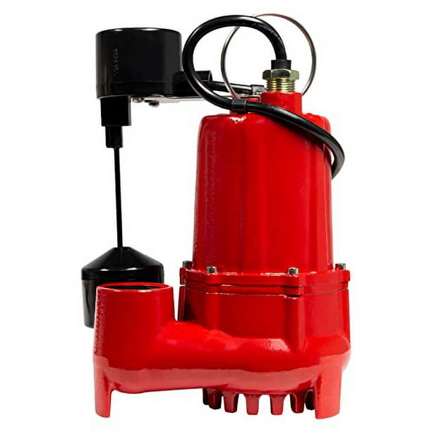 ECOFLO Pompe de puisard submersible, 1/2 HP, fonte, interrupteur vertical  de qualité supér