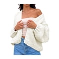thumbnail image 2 of Gupgi Cardigan pour Femmes à Col en V en Tricot Torsadé, Chandail à Couleurs Contrastantes, Chandail, Hauts d'Hiver, 2 of 9