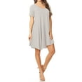 thumbnail image 2 of Women's Casual V-Neck Short Sleeves Solid Casual Dress, 2 of 4