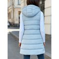 thumbnail image 5 of Fall Winter Women Sleeveless Long Vest Hooded Puffer Zipper Outwear Vest, 5 of 7