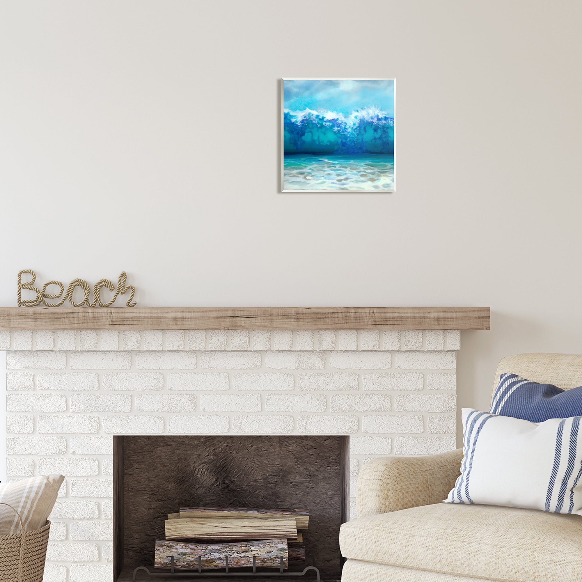Stupell Industries Abstract Tsunami Waves Beach Tide Coastal Painting Unframed Art Print Wall Art