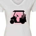 thumbnail image 4 of Inktastic Golfing Girls Golf Cart Women's V-Neck T-Shirt, 4 of 5