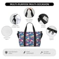 thumbnail image 3 of Travel Duffle Bag Skull blue leaf Travel Tote Bags Carry on Luggage Waterproof Weekender Bags with Top Handle Adjustable Shoulde Strap for Travel Gym, 3 of 5