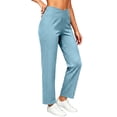 thumbnail image 3 of MLCDZ Pants for Women V-shaped Elastic Waist Stretch Straight Leg Pull On Pant Business Work Gym Casual Lightweight Breathable Trousers with Pockets, 3 of 7