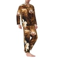 thumbnail image 2 of Balery Adorable Calf Butterflies Champagne Pijama para Hombre de Dos Piezas con Manga Larga, Conjunto de Dormir y Descanso Suave con Bolsillos-X-Large, 2 of 7
