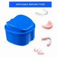 thumbnail image 4 of Denture Box*1 Vikudy Reduce Price! Denture Bath Case Cup Box Holder Storage Soak Container with Strainer Basket for Travel Cleaning, Dental Care Products Blue, 4 of 5