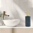 thumbnail image 2 of Unique Bargains 1 Pc Cylinder Marble Pattern Soap Dispenser 10.82oz Blue Black, 2 of 6