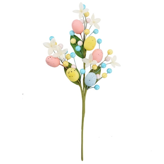 Artificial Easter Sprays Vine Stems, Artificial Easter Egg Picks Easter Floral Picks Colorful Easter Egg Picks Decorative Easter Egg Twig Branches for Floral Arrangement, Yellow