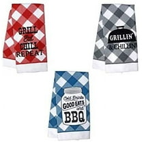 Buffalo Plaid Patriotic Kitchen Towels Grilling Barbeque Towels
