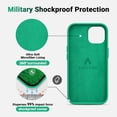 thumbnail image 4 of for iPhone 15 Phone Case, Silicone Upgraded [Military Grade Drop Protection] Protective Shockproof Phone Case for iPhone 15 Case, 6.1 inch, Emerald Green, 4 of 13