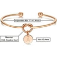 thumbnail image 3 of Giorgio Bergamo Stainless Steel Rose Gold Plated Love Knot Initial Disc Bangle All 26 Letter Alphabet, Cuff Bangle Bracelet, M, Rose, 3 of 6