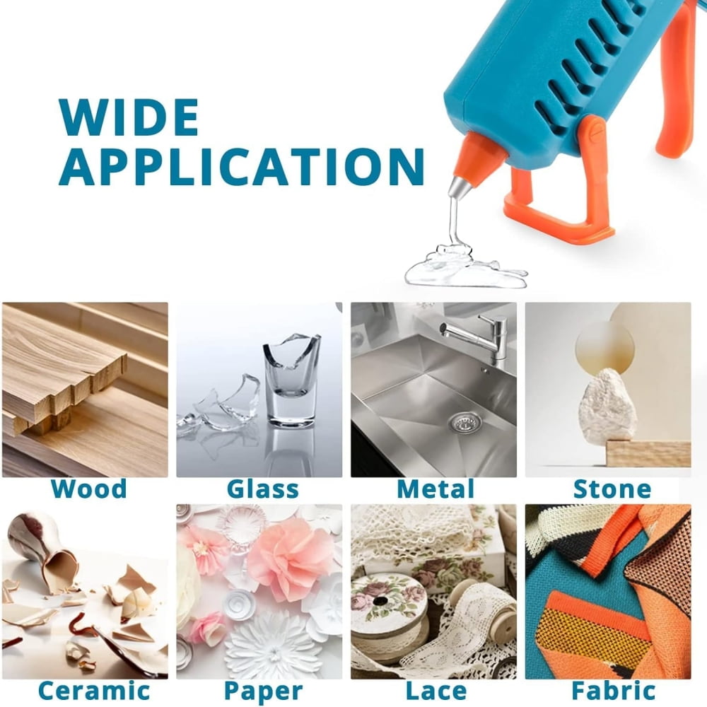 Hot Glue Sticks, 0.28” Diameter x 6” Long, Clear Hot Melt Glue Gun Sticks, 200 Pack