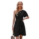 thumbnail image 1 of SAYOO , vestidos de noche de verano para mujer, color sólido, un hombro, volantes, minivestido de fiesta para mujer SAYOO Moda, 1 of 9