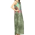 thumbnail image 4 of Sakkas Calypso Long Adjustable Column Dress with Animal Print and Rhinestones - Green - One Size Regular, 4 of 4