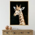 thumbnail image 2 of Designart 'Close Up Portrait Of A Giraffe On Black III' Farmhouse Framed Canvas Wall Art Print, 2 of 5