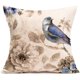 thumbnail image 5 of Fundas de cojines Acuarela Tinta Pintura Arte Adorable Animal Gorrión Pájaro Flor Hojas Cojín Funda de almohada Cojines decorativos cuadrados para exteriores Algodón Lino 18'' x 18'' Juego de 4 JAMW  Sencillez, 5 of 5